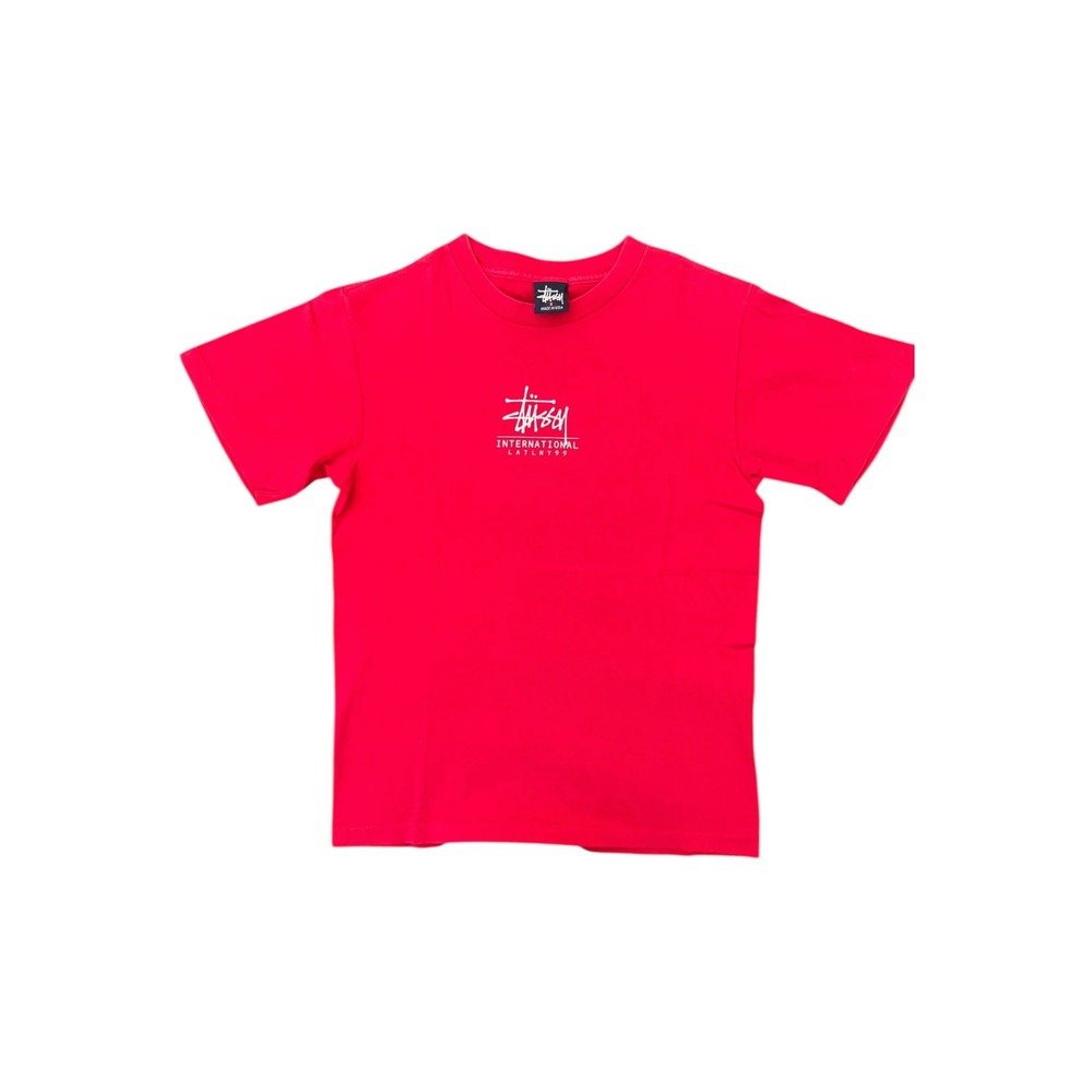 Stussy T-Shirt Mens Small Red Good 90s International Graphic Tee USA Made